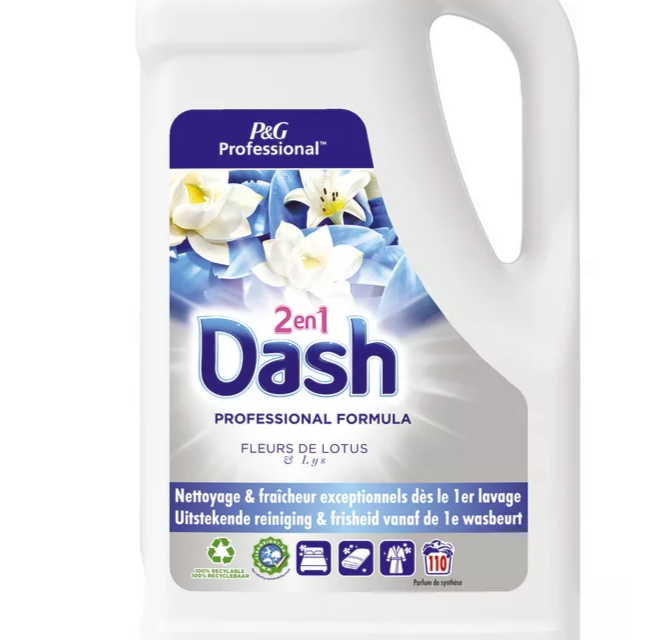 Lessive liquide Dash Professional 2 en 1, 110 lavages - Lessive liquide